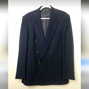 Henry Grethel Signature collection Pure Wool Navy Blazer Suit Jacket Size 44L